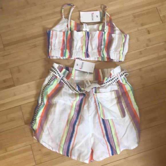 HM x Lemlem Cropped Top & Shorts Set Medium NWT - Picture 8 of 9